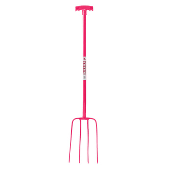 4 Prong Manure Fork with T Handle - Red Gorilla - UK - 116/T/PNK