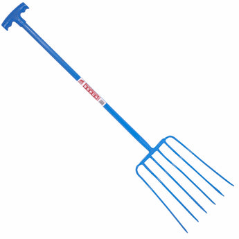 6 Prong Manure Fork with T Handle - Red Gorilla - 116/T6/BL