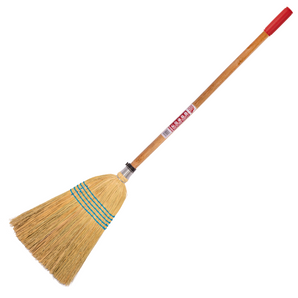 Small Natural Corn Broom | Short Wooden Handle Traditional Dry Surface Broom