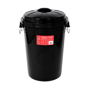 Gorilla Bin™ 80 Litre Storage Bin with Clip Lid | Heavy Duty Stackable Container - Red Gorilla - UK - RGBIN80.BK