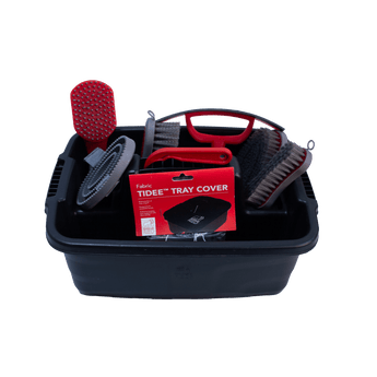 Tidee™ Tray Grooming Kit | Complete Horse Grooming Set with Tray Cover and Accessories - Red Gorilla - UK - PPCDYGROOM