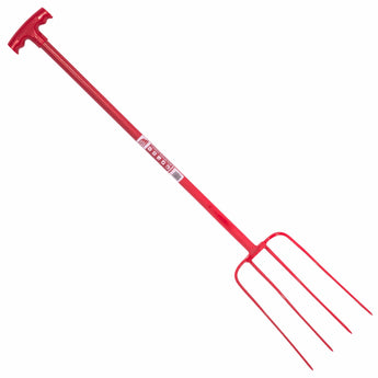 4 Prong Manure Fork with T Handle - Red Gorilla - 116/T/R